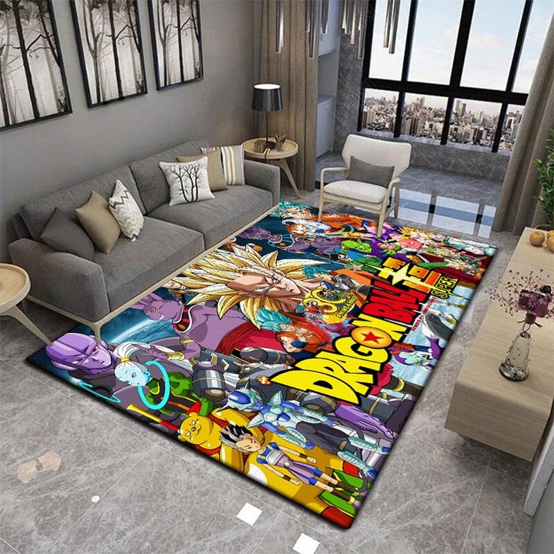 Novedosa y suave alfombra cuadrada de dibujos animados japoneses de Son-Goku para sala de estar, felpudo para cocina y baño, alfombra antideslizante multifunción.