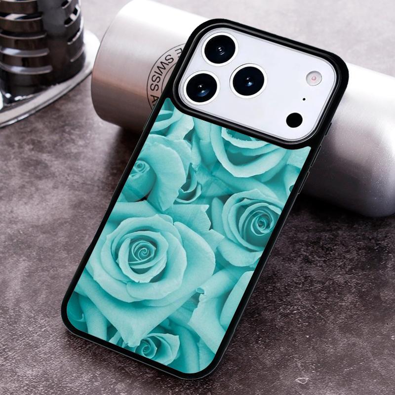 Blue Rose Flower Phone Case For iPhone 17 16 15 14 13 12 11 Pro Max Plus 17Air Soft Silicone Cover