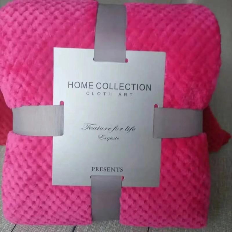 Thick Flannel Blanket Plaid Fleece Throw All Season Pet Bed Cover Air Conditioner Soft Coral Home