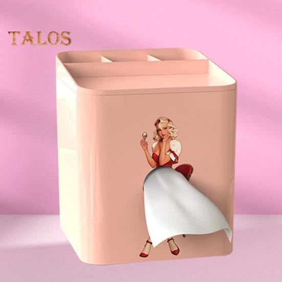 Suport decorativ pentru cutie de șervețele cu capac detașabil Capacitate mare, model unic, cutie de hârtie absorbantă, ornament de birou