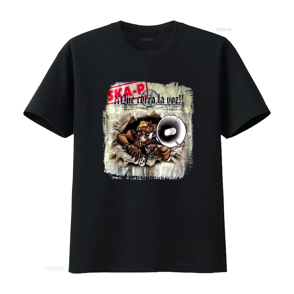 Maglietta Ska P Punk Band Tour 2002 Petite Rock Two Tone Vintage Lavata Unisex Morbida con Stampa Lupo Altoparlante Grafica