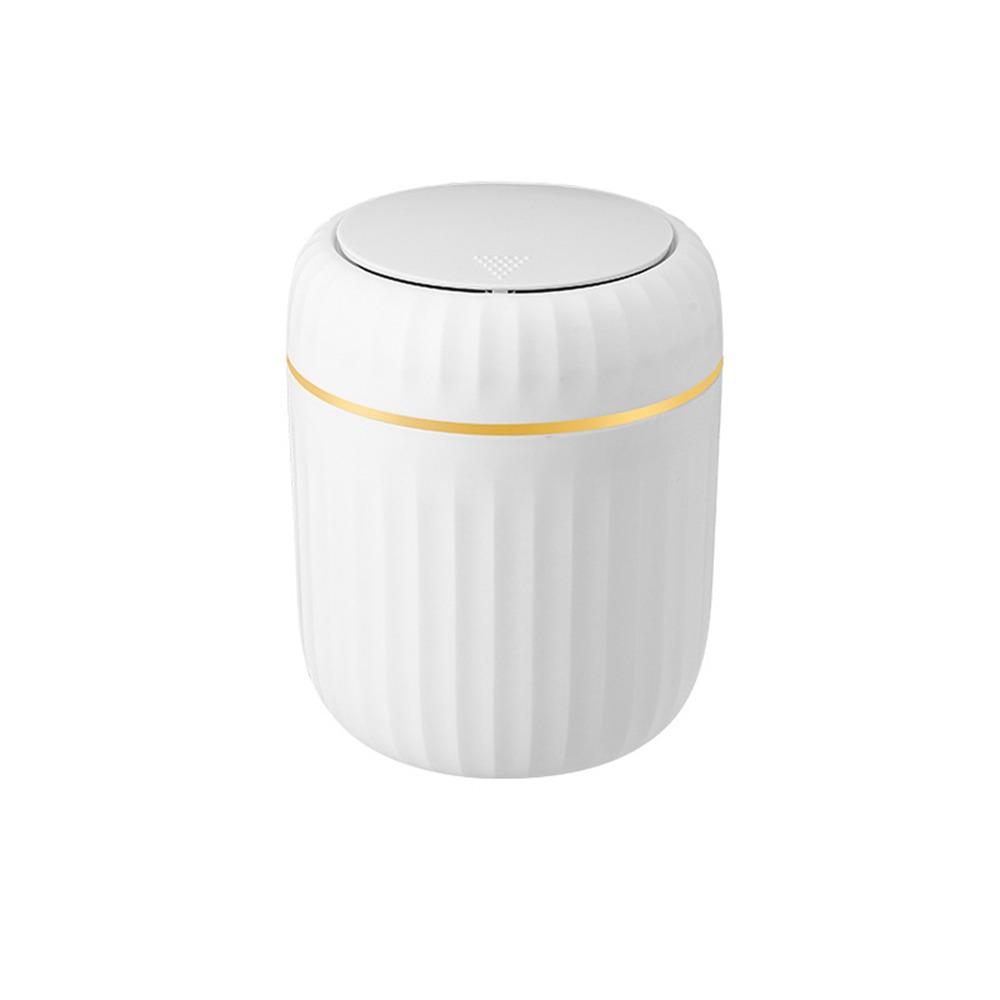 Round/Triangle Small Trash Can with Lid Non-slip Plastic Waste Bin Garbage Organizer  Car