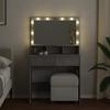 Vidaxl Toaletka Z Oświetleniem Led, Szarość Betonu, 80X41X134,5 Cm