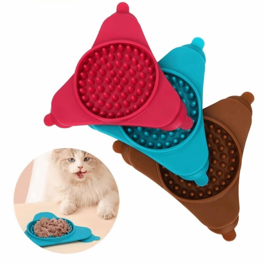 Silicone Pet Licking Mat Suction Cup Base Non-Slip Design Slow Feeder Pad Anxiety Calming Boredom Relief Anti-Choke Food Pad