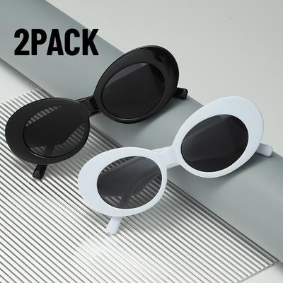 2PACK New Ellipse Sunglasses Women Brand Designer Leopard Sun Glasses Female Trending Shades Steampunk Eyeglasses Goggle UV400