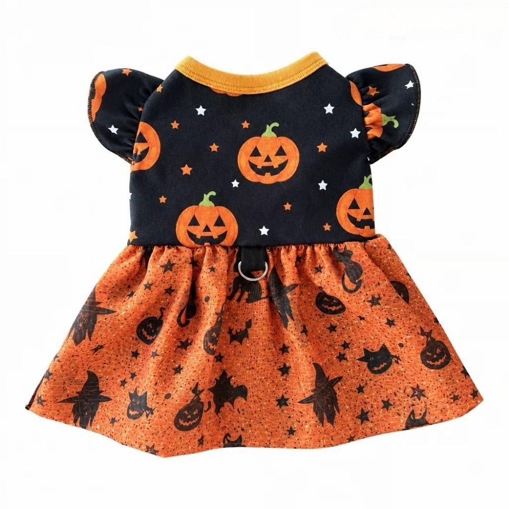 Comfortable Halloween Pet Dress Color-blocking Pet Party Wear Fashion Dog Shiny Dress Halloween