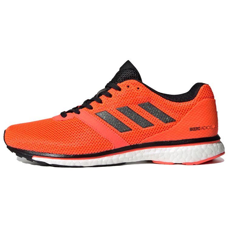 Adidas Adizero Series Lace-Up Flat Round Toe Mesh Non-Slip Shock Absorbing Low-Top Running Shoes Women sneaker Black Orange EF1459