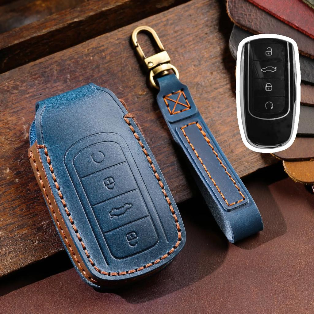 Leather Car Key Cover Keychain Holder Case Protector for 2021 Chery Tiggo 8 Pro Tiggo 8plus New 5 Plus 7pro Car Accessories