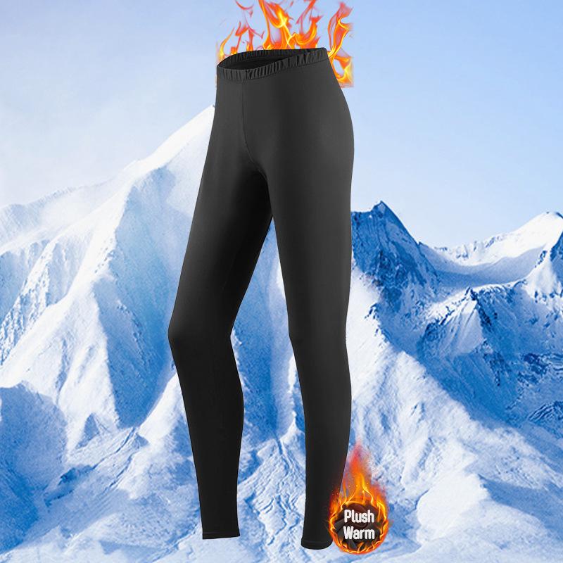 Damen Warmes Schnelltrocknendes Set mit Fleece-Futter: Langarm-Oberteil und Hose für Zuhause & Outdoor Herbst/Winter Fitness