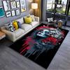 Mystical Skull and Roses Art Rug Non-slip rug suitable for living room and bedroom sofas.
