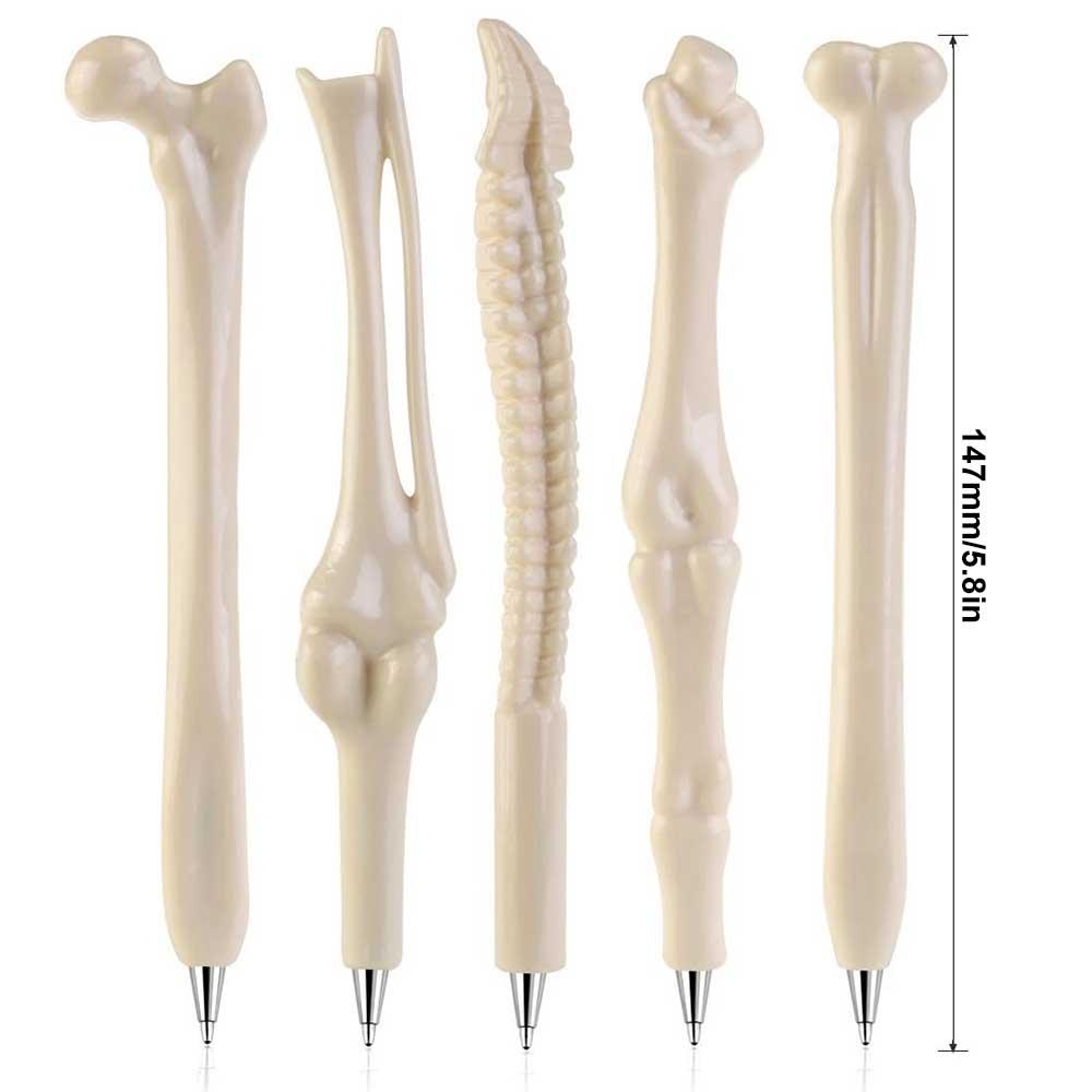 5-10pcs Bone Ballpoint Pen Creative Novelty Pens Black Ink for Halloween Artist  Nurse School Office Party