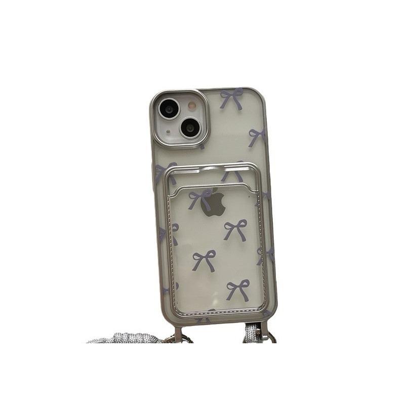 Electroplated Lanyard Style Suitable for Apple 16promax Protective Case Kitten Card Insert  IPhone1513 Phone Case Shockproof