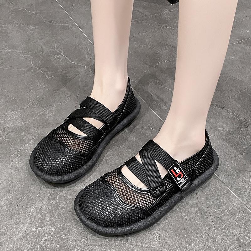 

Модная обувь женская весна новые женские туфли на плоской подошве, повседневные носки, сетчатая обувь, спортивная женская обувь с мягкой подошвой 35 чёрный