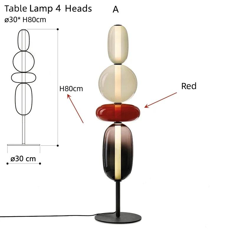 Nordic Design Colorful Glass Table Lamp for Bedside Dining Room Standing Light Exhibition Hall House LED Decor Lighting Study