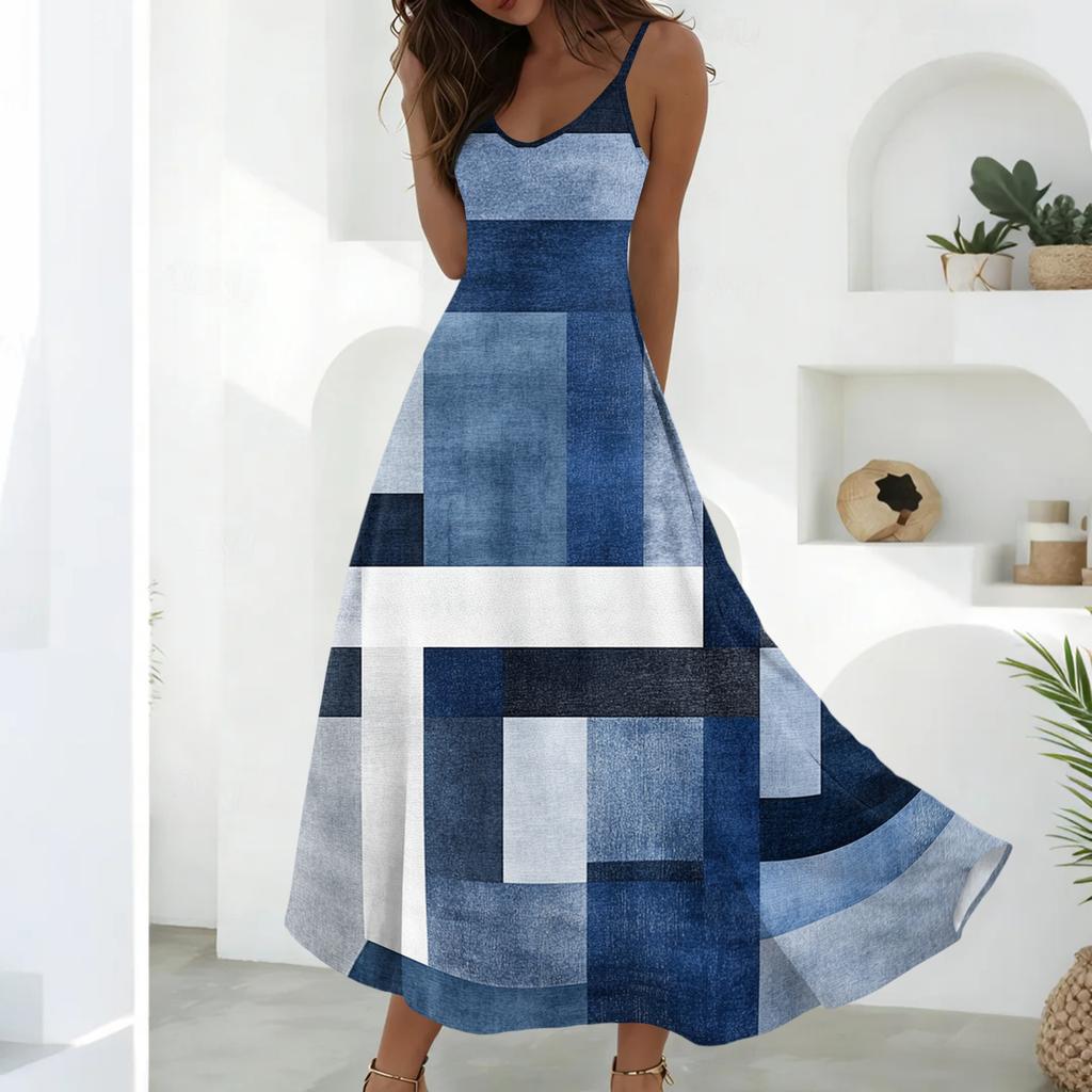 Abiti Estivi Da Donna Abiti Lunghi Svasati Linea Ad A Senza Maniche Vestiti Estivi Con Tasche