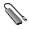 SATECHI Hub Slim Plus Multiport 4K 100W PD 2 Card Compatible with USB Devices USB-C 6-in-1 Adapter, HDMI, Charging, USB-A Ports, microSD/SD Reader,