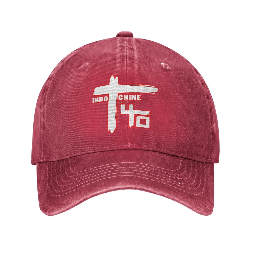 Washed Baseball Cap Indochine Band Exselna Genres Rock Summer Trucker Hat For Unisex-Teens Cute Outdoor Sport Sun Snapback Cap