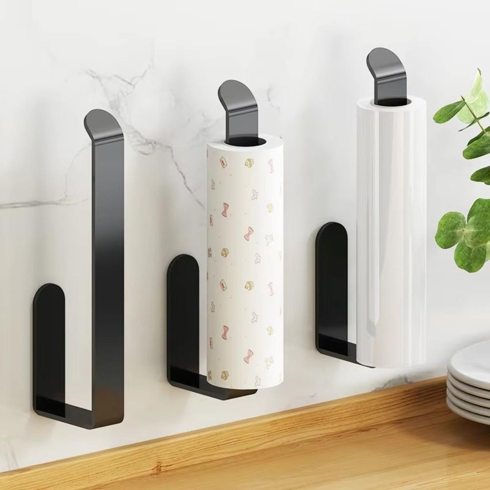 Multi-Purpose Tissue Holder Self Adhesive Wall-Mounted Paper Holder L Shape No Drill Kitchen Storage Organizer Home Organization