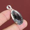 Faceted Black Rutile Pendant Gemstone Jewelry Dainty Pendant 925 Sterling Silver Pendant Handmade Jewelry Birthstone Pendant Gifts For Women