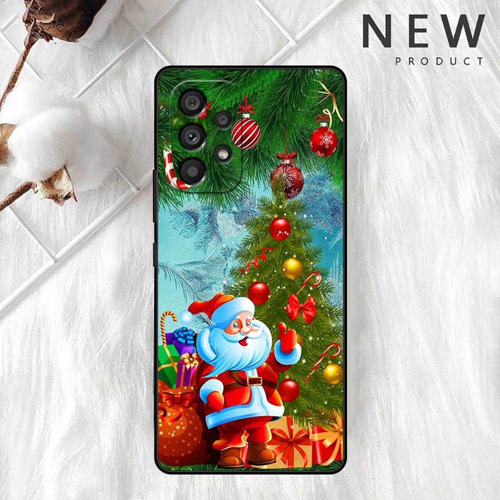 

Рождественский чехол с Санта-Клаусом для Samsung Galaxy A52 A12 A51 A53 A33 A71 A32 A31 A21 A01 A11 A22 Черный ТПУ чехол для телефона Samsung A22 4G
