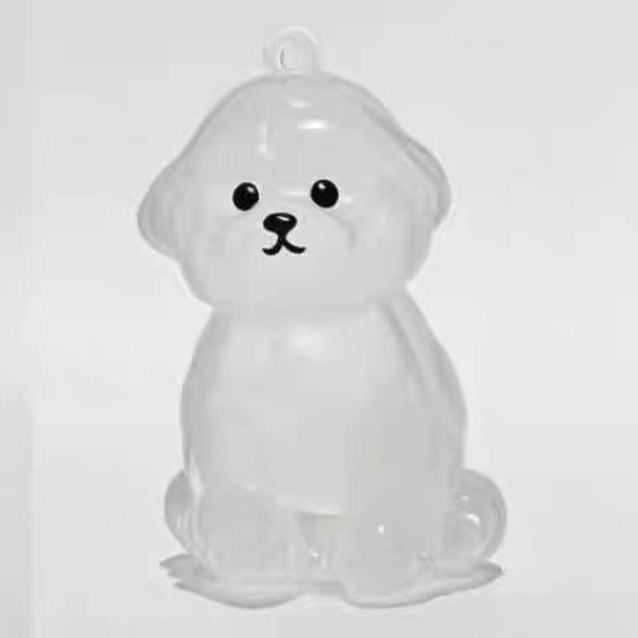 Cute Small Dog Transparent Animal Hair Ball Capsule Storage Box Decorative Dust Collector Keepsake Toy Organizer