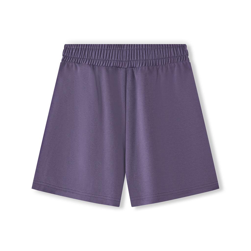 Skechers Trendy Series Solid Color Comfortable Athletic Shorts Women shorts Gothic-Purple L224W043-05HS