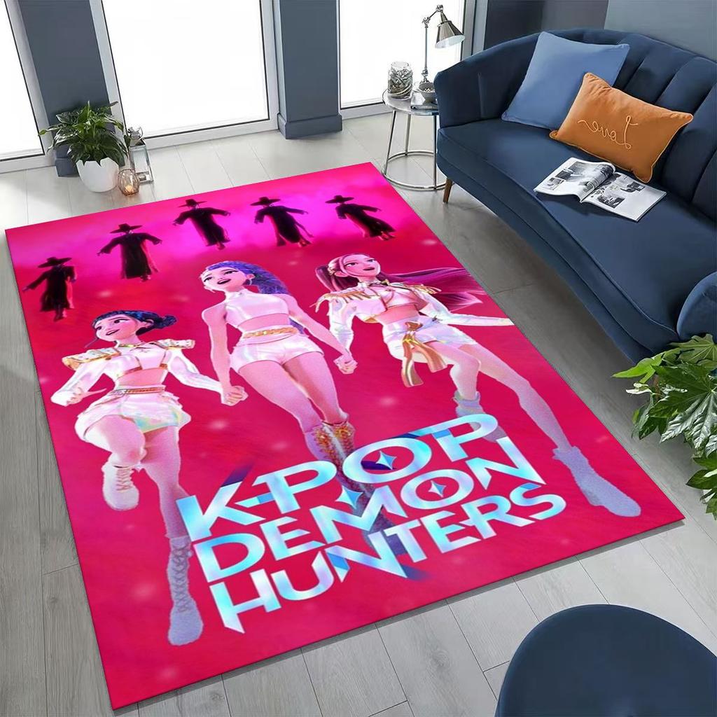 27 Style New KPOP Demon Hunters Rumi Mira Zoey Cartoon Rug for Bedroom Living Room Sofa Home Doormat Decor, Non-slip Floor Mat