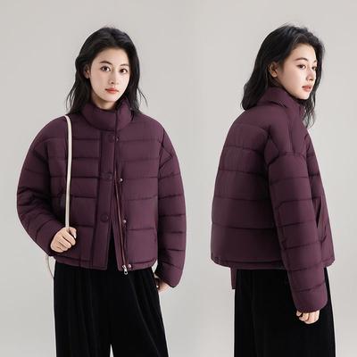 Cappotto Corto Imbottito da Donna Invernale Caldo Giacca di Cotone Moda Versatile Outfit