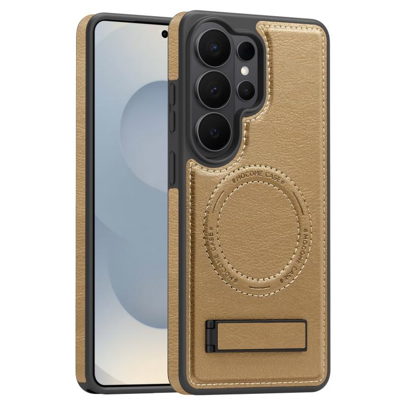 

Shockproof Magnetic Leather Phone Case For Samsung Galaxy S23 S24 S25 S26 Plus Ultra FE Edge Invisible Fold Bracket Cover PU Leather&Galaxy S23