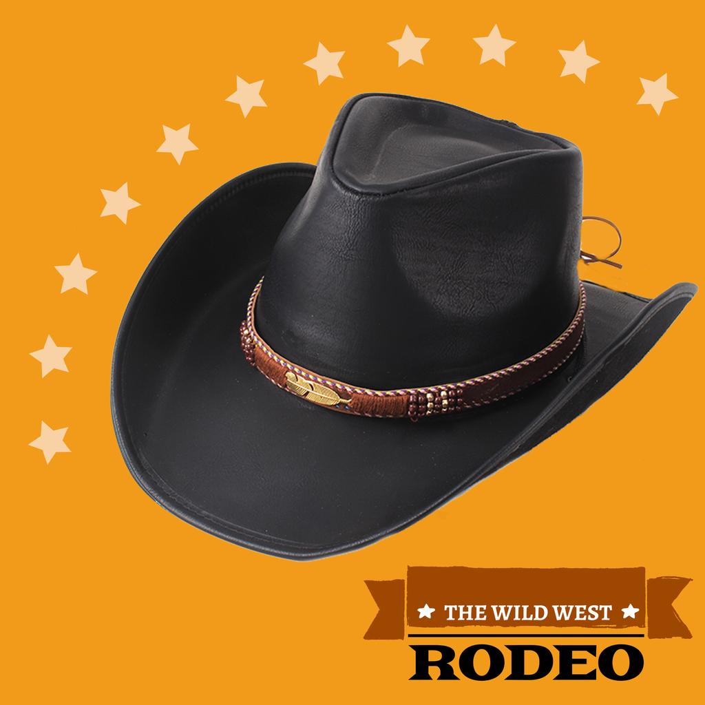 New 100% Leather Men Women Western Cowboy Hat Wide Brim Godfather Hats Gentleman Church Sombrero Hombre Jazz Cap