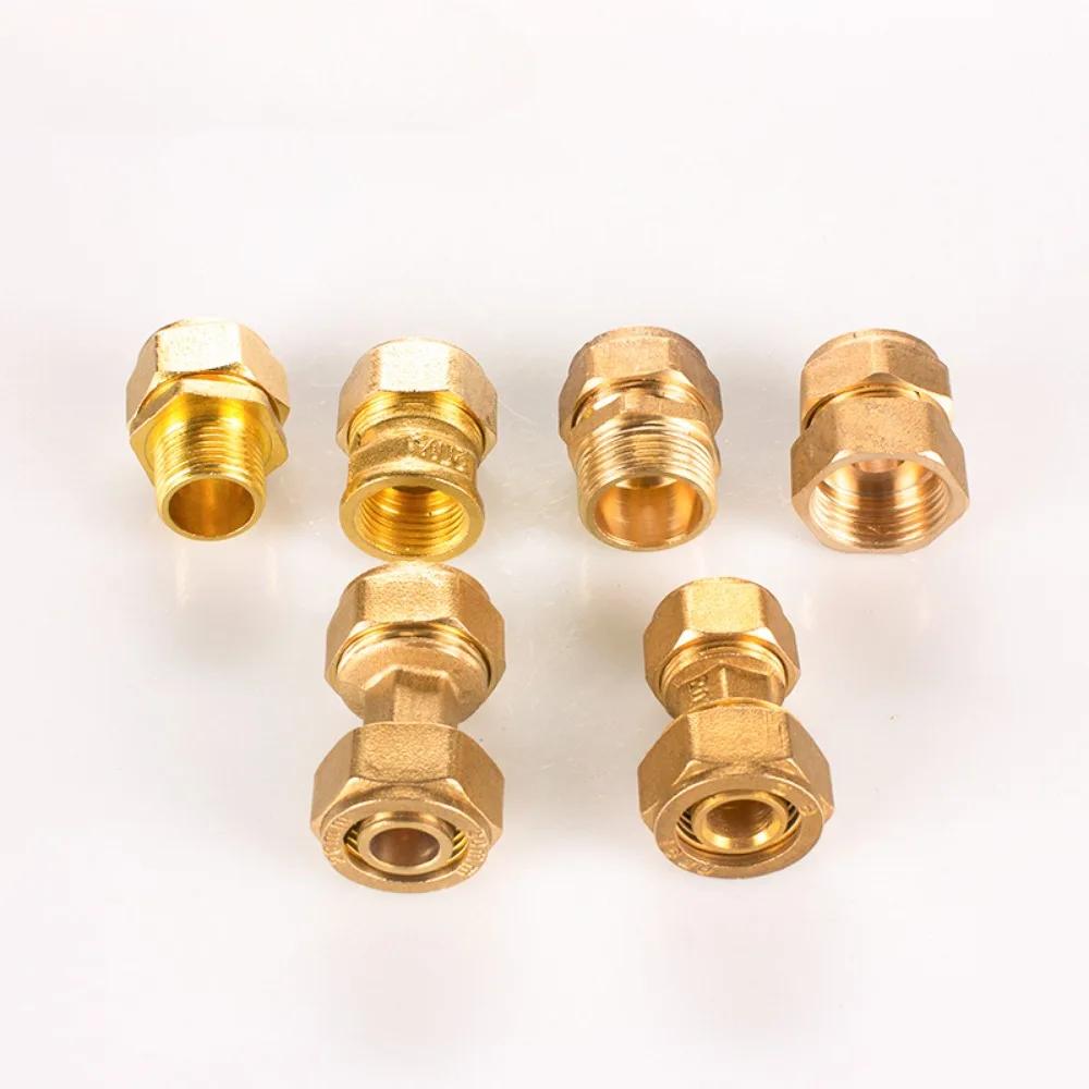 1620/ 2632 / 2026 /1216 PEX-AL-PEX Compression Pipe Joint Copper Solar Radiator Floor Heating Female Male Thread Wire Tee Elbow