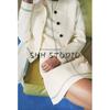 Spring New Women's Clothing American Contrast Color Trim Minimalist Temperament Long Sleeve Lapel Knitting Outwear 4192036