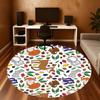 1pc forest animals Round Chair mat Area Rug - Non-Slip, Floor Mat for Office, Bedroom, and Indoor Decor -1002181
