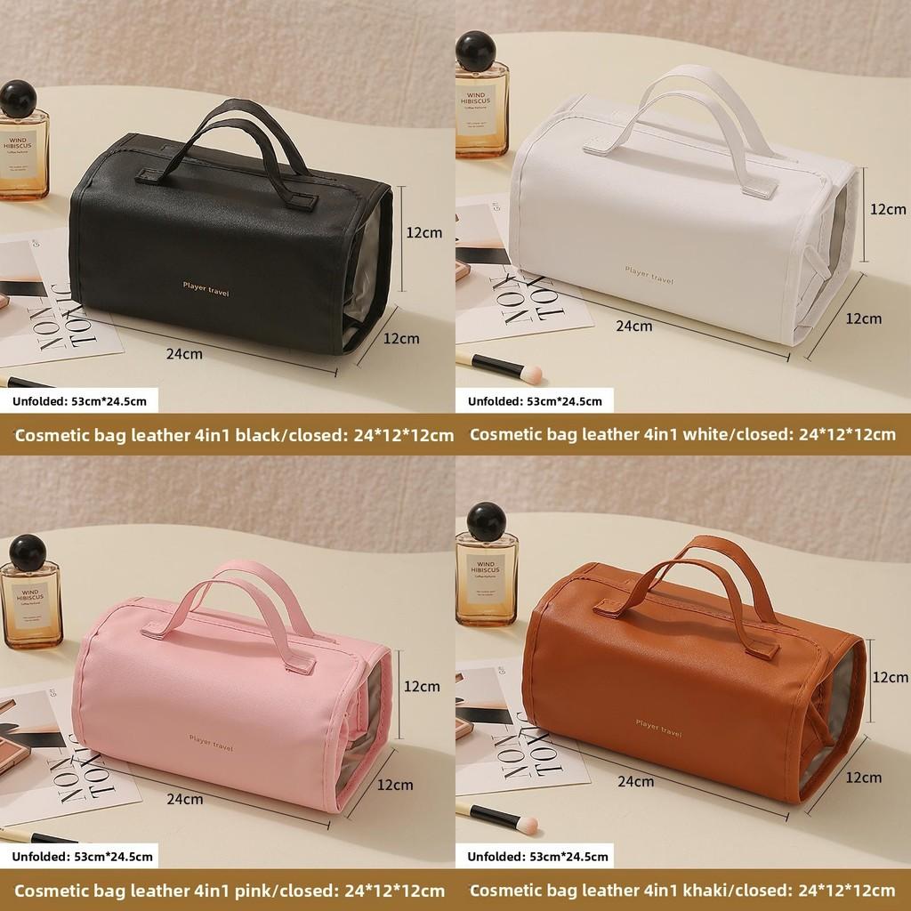 Waterproof Pu Travel Makeup Purse With Multipurpose Storage For Toiletry And Accessories