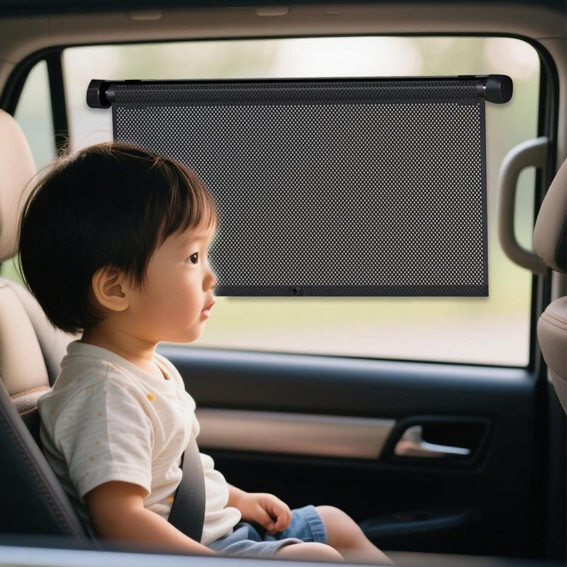 Car Privacy Drapery Car Side Window Shade Single-Touch Retractable UV Protection Automobile Interior Accessories For Hot Weather