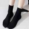 10 Pairs Women Mid Length Socks Trendy Versatile Black White Solid Colors Soft Comfortable Lightweight Breathable Casual Socks