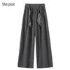 Women's Elastic Waist Draped Wide-Leg Pants