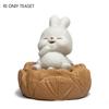 Chinese Yixing Purple Clay Tea Pet Lucky Rabbit Cabbage Model Ornaments Handmade Sculpture Tea Figurine Craft Tea Set Decoration