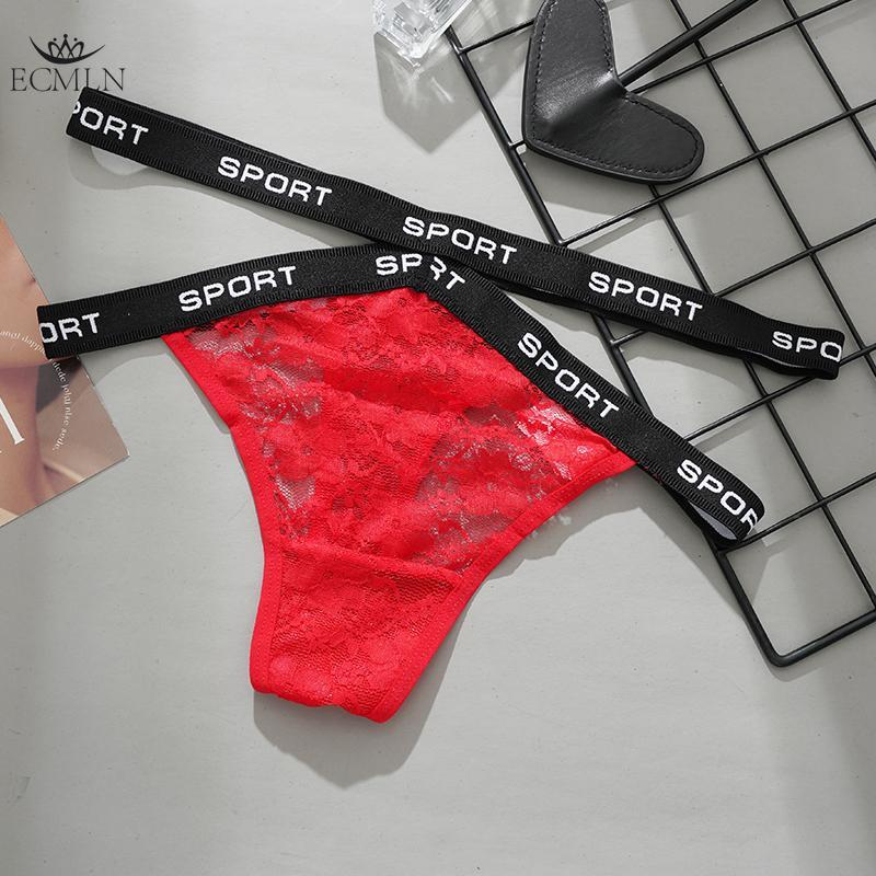 Women's Sexy T-Back Underwear Panties G-String Lace Thongs Briefs Female Fashion Letter Panties Underwear Lingerie