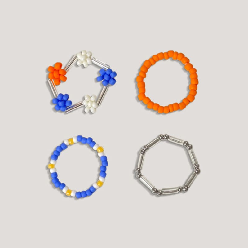 A Little Tickle Candy Crush Bead Ring Set of 4