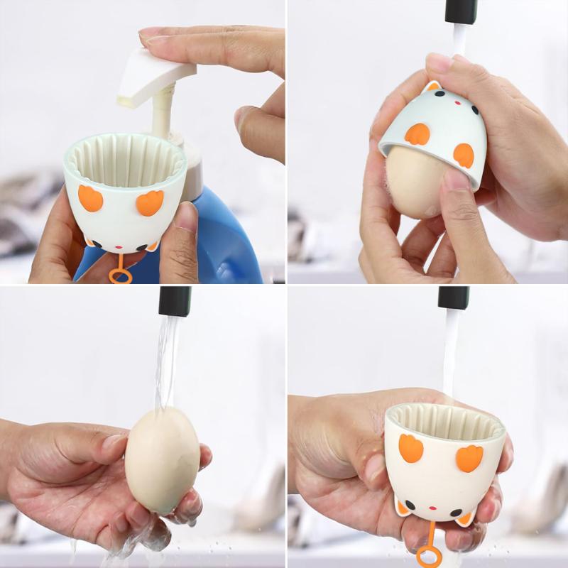 Hot Sale Egg Cleaner Food-Grade Silicone Egg Brush Cleaner brush Cute Scrubber Chicken Duck Egg Cleaning Brush