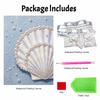 Elegant Seashell with Pearls 5D Pearl Painting Kit with Frame DIY Sparkling Bead Canvas Art Relaxing Craft for Home Wall Decor