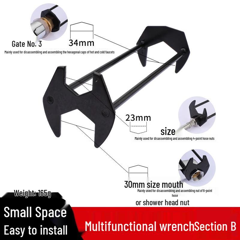 8-in-1 Sink Wrench for Bathroom Faucet and Pipe Installation