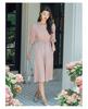 Jiuzi Anna Kou Elegant and Dignified Temperament Extremely Simple Style Mulberry Silk Waist Cinched Dress for Women 2025 Summer New Item