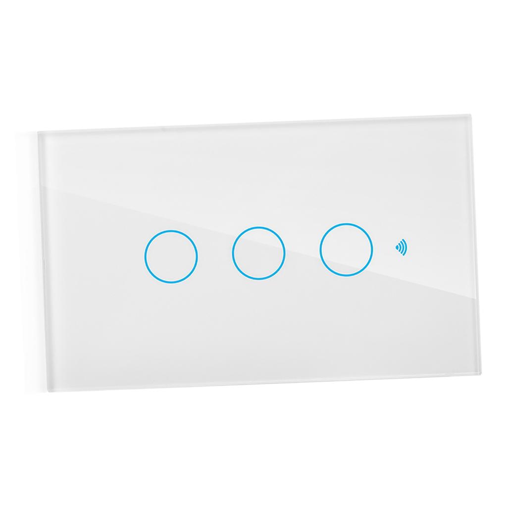 WiFi Touch Screen Switch Single Circle for Alexa for Google 3?Way AC  (White )