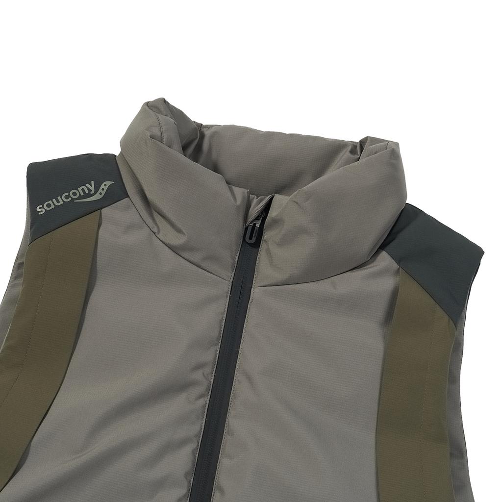 SAUCONY Urban Lifestyle Series Modern Binzhou Logo Stand Collar Sleeveless Down Vest Women Vest SA1250DV91L-GR139