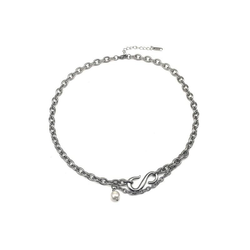 Stainless Steel Geometric Chain Necklace For Men And Women Hiphop Fashion Accessory
