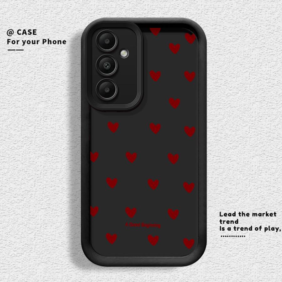Phone Cover Case for Samsung Galaxy A56 A34 A15 A16 A23 A26 A32 A12 A13 A53 A54 A51 A73 A71 A72 A35 A36 Fashion Love Heart