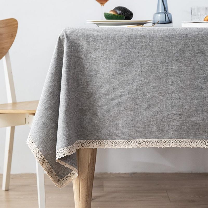 Rectangle Tablecloth Cotton Linen Square Waterproof Table Cloth Oil-Proof Table Cover For Home Kitchen Garden Restaurant Decor