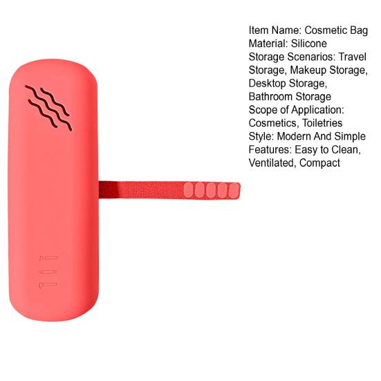 Silikonová kosmetická taška cestovní držák na štětce na make-up přenosný organizér na štětce ventilovaná kosmetika